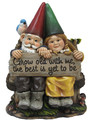 Grow Old with Me Mr and Mrs Gnome Couple Statue 11" Tall for Patio Garden Lawn Home Decor Figurine