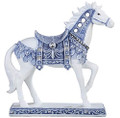 George S. Chen Blue and White Mustang Horse Figurine