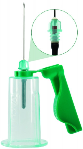 VACUETTE® Quickshield Complete Safety Tube Holder with VISIO PLUS Needle,  22G x 1.5'' SKU: 131-050-1050