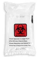 6'' x 10'' Adhesive Biohazard Specimen Transport 3 Wall Bag SKU: 149-040-1000