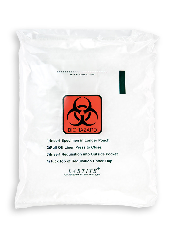 Clear Plastic Biohazard Waste Bags 260 x 160mm with Red writing