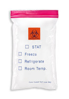 6'' x 9'' Reclosable Ziplock ''Biohazard'' 3 Wall Bag with Red Lip  SKU: 150-050-1150