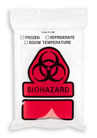 6'' x 9'' Reclosable Ziplock ''Biohazard'' 3 Wall Bag with Tear Away Top  SKU: 150-050-1165