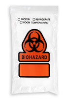 6'' x 10'' Reclosable Ziplock ''Biohazard'' 3 Wall Bag SKU: 150-050-1210