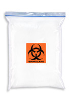 12'' x 15'' Reclosable  ''Biohazard'' 2 Wall Bag, Blue Tint  SKU: 150-120-1055