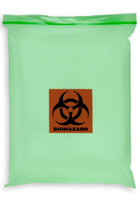 12'' x 15'' Reclosable  ''Biohazard'' 2 Wall Bag, Green Tint  SKU: 150-120-1085