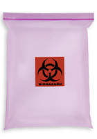 12'' x 15'' Reclosable  ''Biohazard'' 2 Wall Bag, Purple Tint  SKU: 150-120-1115