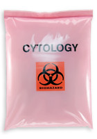 12'' x 15'' Reclosable  ''Biohazard-Cytology'' 2 Wall Bag, Pink Tint  SKU: 150-120-1145