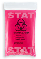 6'' x 9'' Reclosable  ''STAT'' 3 Wall Bag with Biohazard Symbol SKU: 150-160-1045