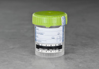 60 x 48mm Specimen Container with Green Cap NS with Temperature Strip and Security Tab Label SKU: 182-010-1150