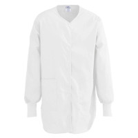 Ladies White Shirttail Jacket with back elastic SKU: 325-010-1010