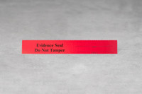 Evidence Tamper Evident Seals Black on Red, 100/pack  SKU: 173-050-1000
