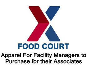 Food Court - Apparel for facility managers to purchase for their associates.