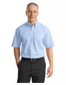 Cinnabon Men's Short Sleeve Blue Oxford Shirt - No Logo