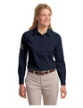 Associate LONG Sleeve TWILL Shirt - LADIES - Navy w/sleeve XEX logos