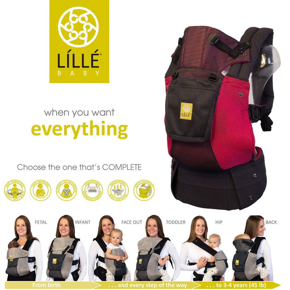 Lillebaby Complete Airflow Baby Carriers Charcoal With Berry Kulily Com