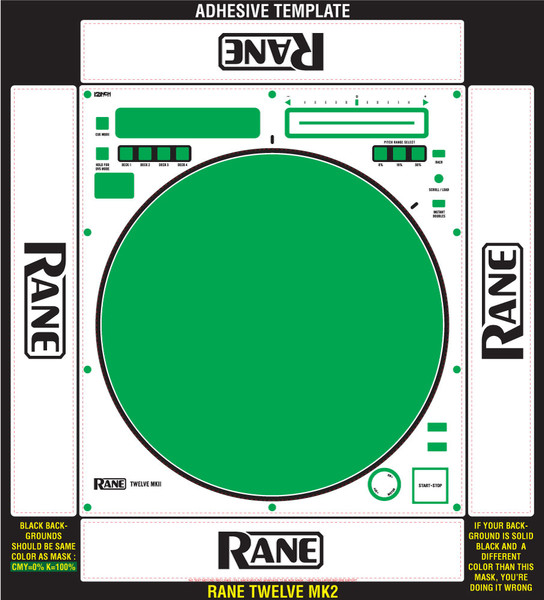 Rane Twelve MK2 Skinz Custom (SINGLE) ADHESIVE 12inchSkinz
