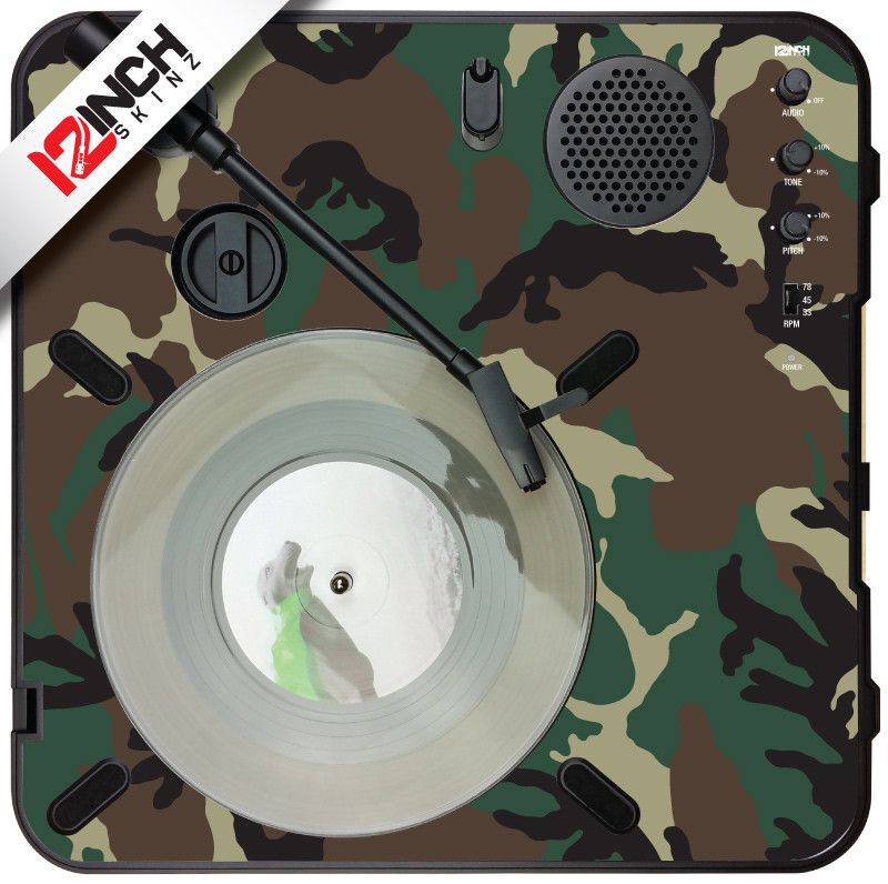 Numark TT-1910本体 カートリッジ Stanton Ⅱ Numark PT-01 Turntable Skinz - CAMO WOODLAND - 12inchSkinz