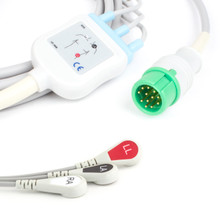 Mindray 12 Pin to 3 Lead Fixed ECG Cable (Snap)