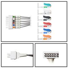 GE 6 Lead Dual Apex ECG Telemetry Leadwires (Grabber) (421932-001)
