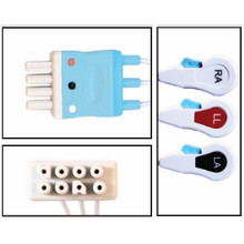 Nihon Khoden 3 Lead Dual Pin Disposable ECG (Snap) - (Box of 10)