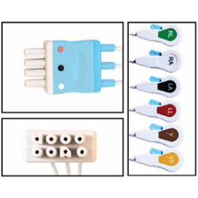 Nihon Khoden 6 Lead Dual Pin Disposable ECG Leadwires (Snap) - (Box of 10)