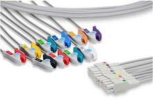GE CAM 14 Lead Dual Diagnostic ECG Leadwires - Grabber (IEC)
