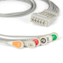 GE 6 Lead Dual Apex ECG Telemetry Leadwires (Snap) (421930-001)