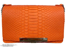 Convertible Chain Bag -  Python - Orange Matte 