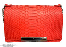 Convertible Chain Bag -  Python - Red Matte 