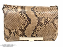 Convertible Chain Bag -  Python - Unbleached Taupe  Glazed