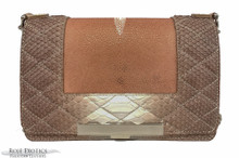 Convertible Chain Bag -  Quilted Python & Stingray Center 