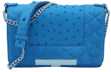 Convertible Chain Bag -Full Ostrich with Quilting - Turquoises 