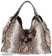 Colette - Python Trimmed in Brown Alligator