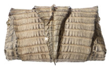 Caiman Crocodile - Wrap Around Clutch - Mink