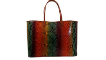 Shopper Bag and Clutch - Python in Glazed Multicolor