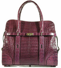 Alessandra - Purple Matte Waxy Caiman Belly with Adjustable Handles