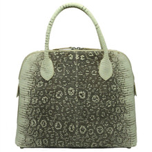 Lizard Structured Tote with Zippered Opening