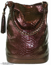 Bucket Bag - Pearlized Burgundy Python 