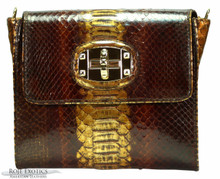 Jelen - Burgundy with Gold Stripe Python 