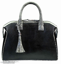 Italo - Lizard - Black with Natural Trim - Medium