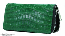 Zippered Wallet - Nile Crocodile - Kelly Green Matte 