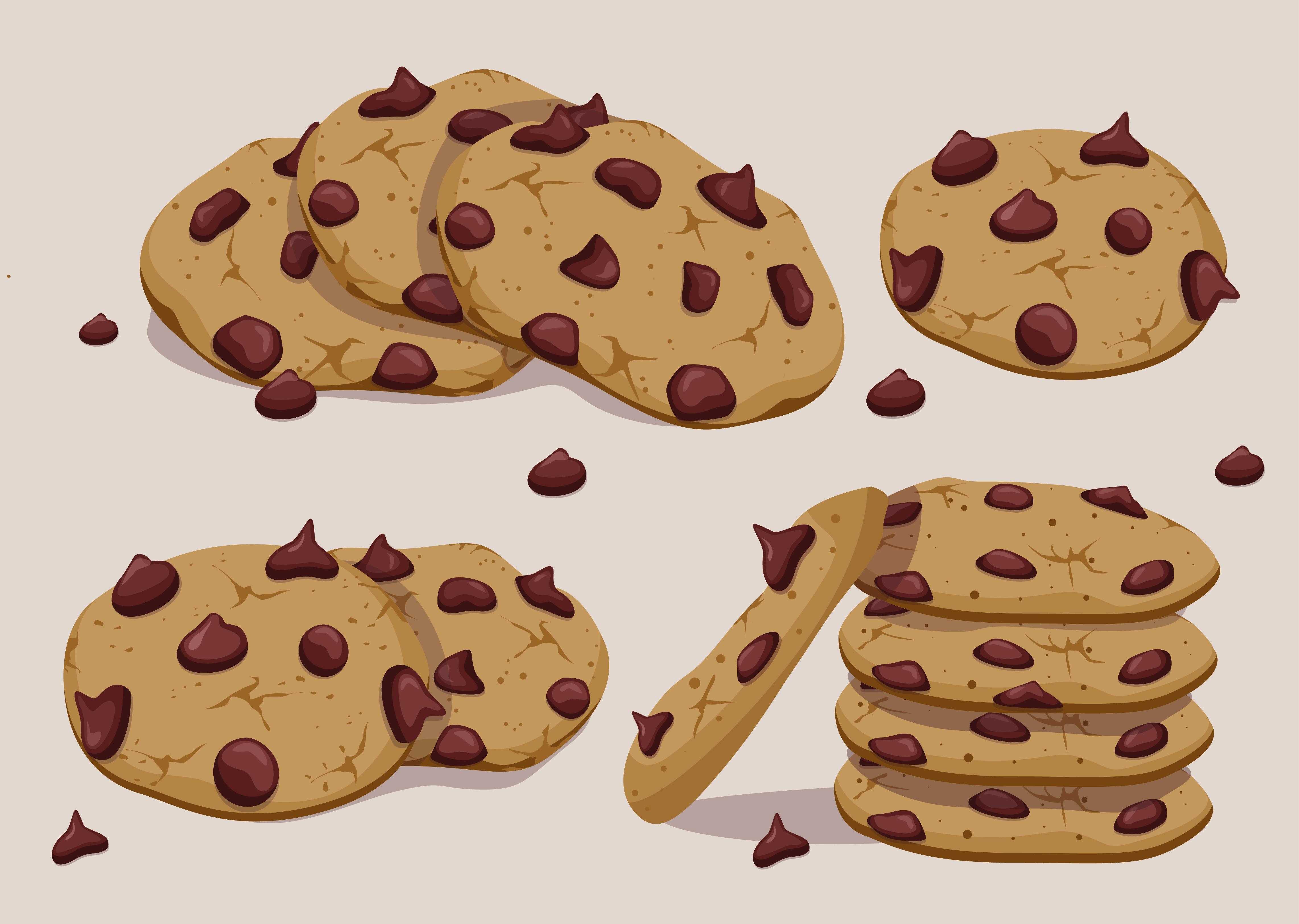 Chocolate Chip Cookies: Free Vector Art by www.Vecteezy.com