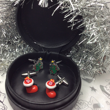 Special Offer | Two pairs of Christmas Cufflinks Gift Set in Leather Case