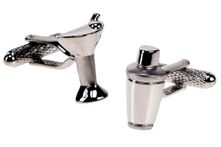 Cocktail Shaker and Glass Cufflinks