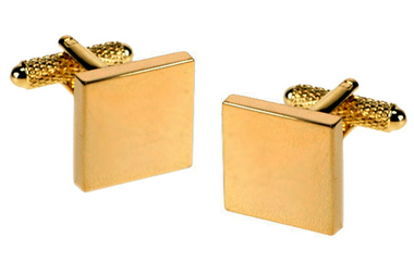 Gold coloured square cufflinks
