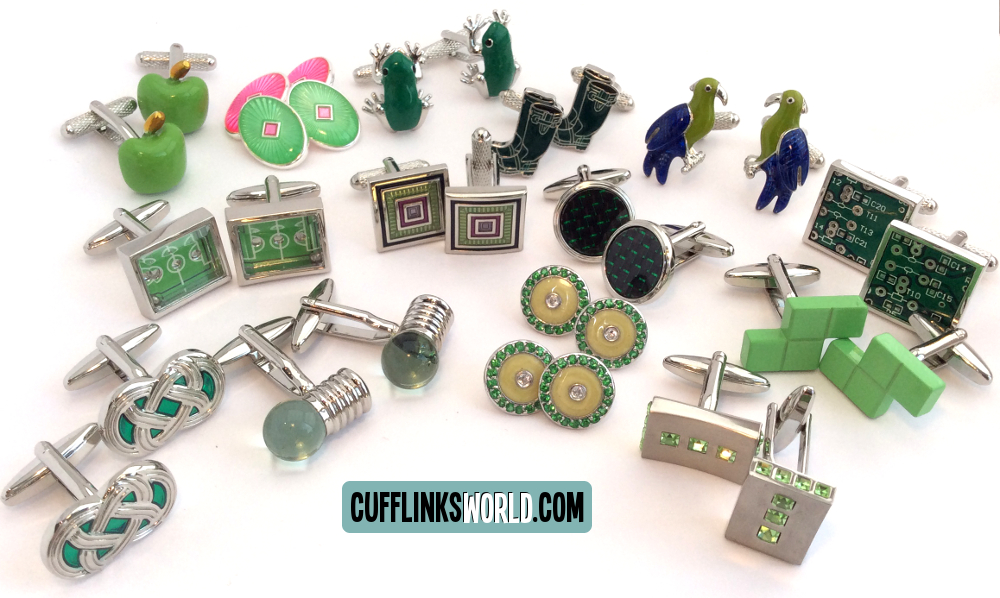 Choose from a great selction of green cufflinks from formal to novelty, funny, special and sparkling.