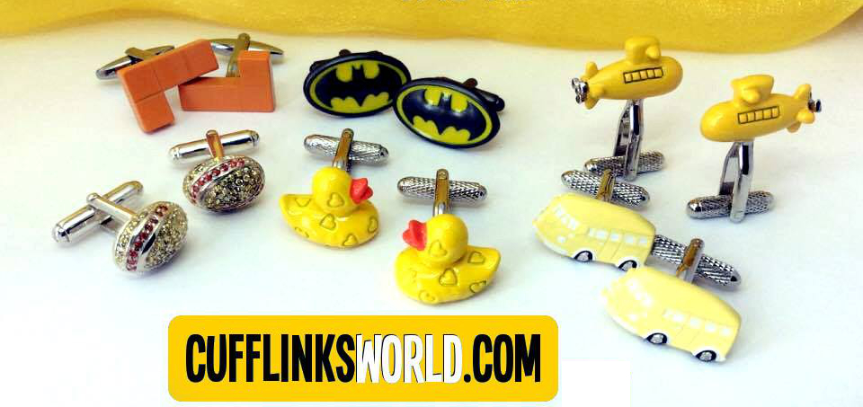 Choose from a great selction of yellow cufflinks from formal to novelty, funny, special and sparkling.