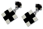 Onyx silver cufflinks