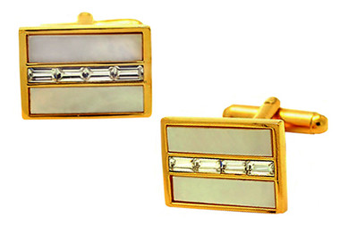 Gold Plated Mother of Pearl Cufflinks